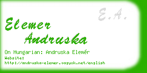 elemer andruska business card